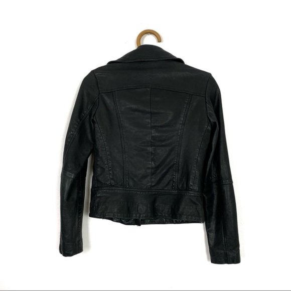 All Saints | Belvedere Biker Leather Moto Jacket in Black Size 0 - Picture 11 of 15